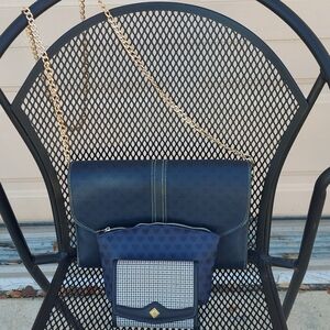 LIZ🔺️CLAIBORNE Vintage '85 Envelope Bag & '90 L🔺️C Herringbone Wallet